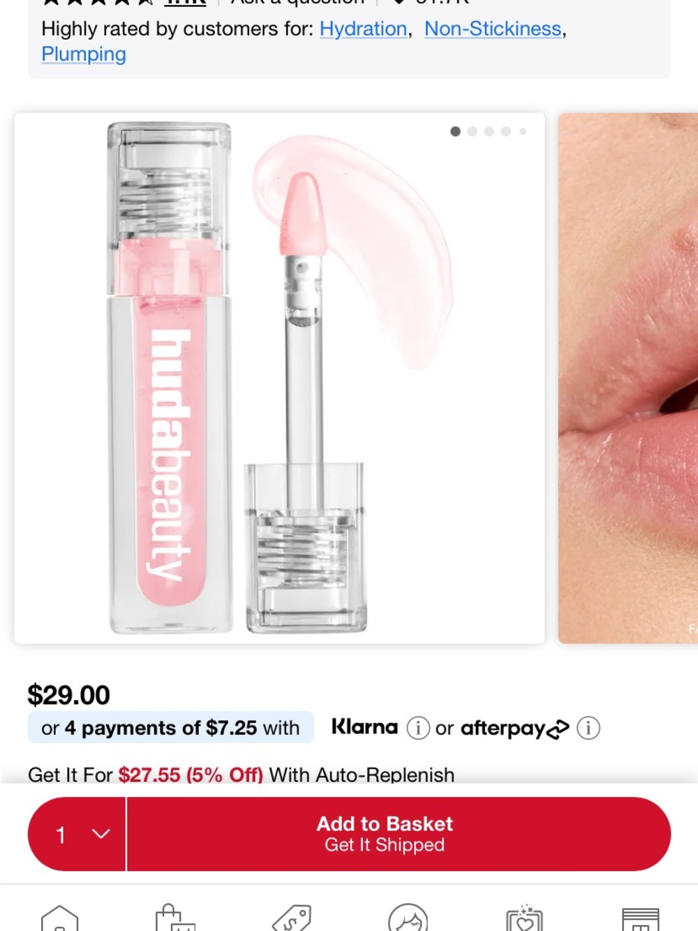 HUDA BEAUTY Lip Gloss — Faux filler jelly oil